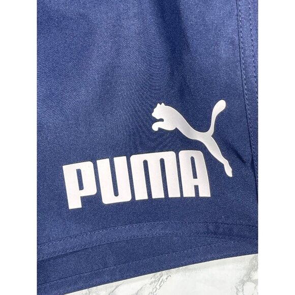 Puma Mens XL Navy Blue Swim Trunks With Mesh Liner Logo - Picture 5 of 8